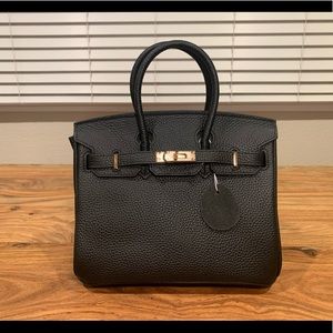 New black leather crossbody dupe bag, inspired by a popular H brand!